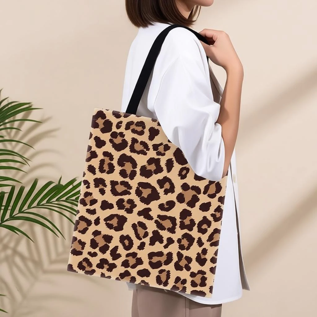 Handbag shoulder bag leopard print zebra tiger stripe pattern storage bag Grocery Shopping Bag travel shopping storage FabricBag