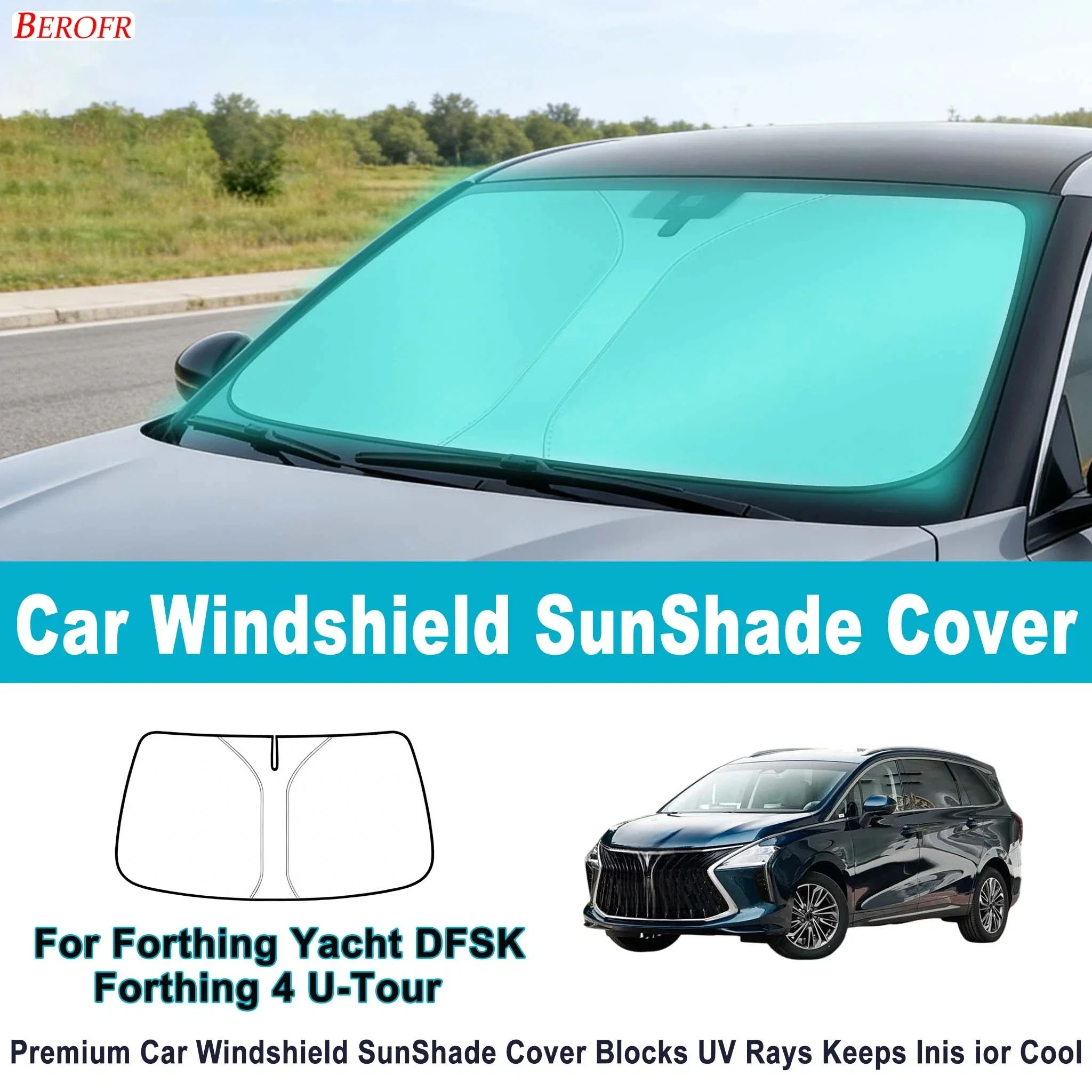 

For Forthing Yacht DFSK Forthing 4 U-Tour 2022-2026 Car Windshield Sunshade Cover Front Window Sun Shade Heat Insulation