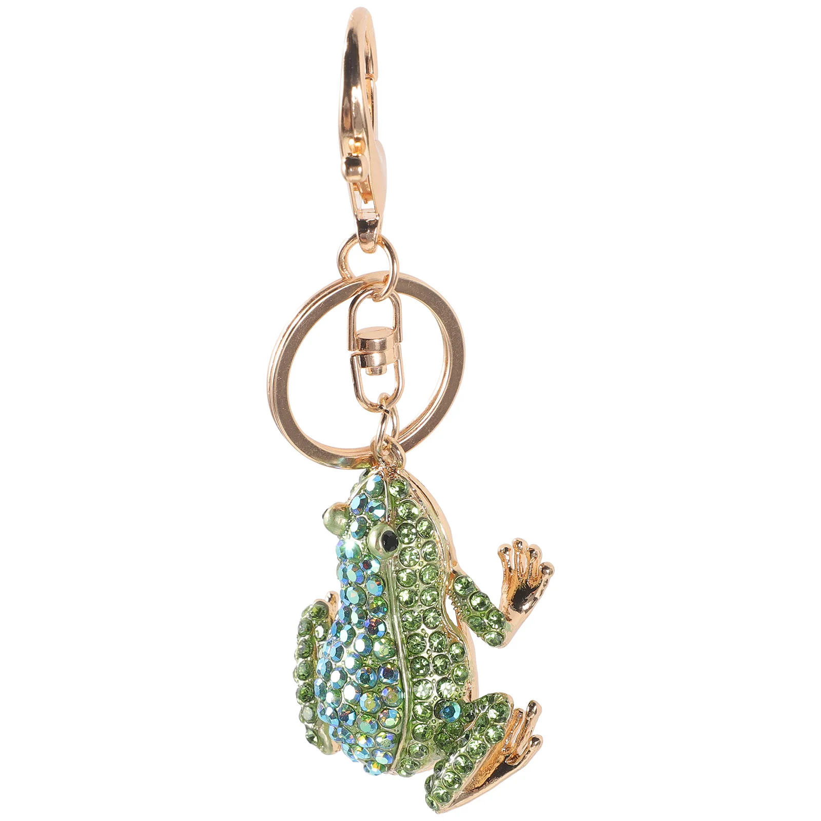 Fashionable Rhinestone Frog Key Chain Women Backpack Hanging Decor Car Keychain Pendant for Bags Wallets and Car Keys