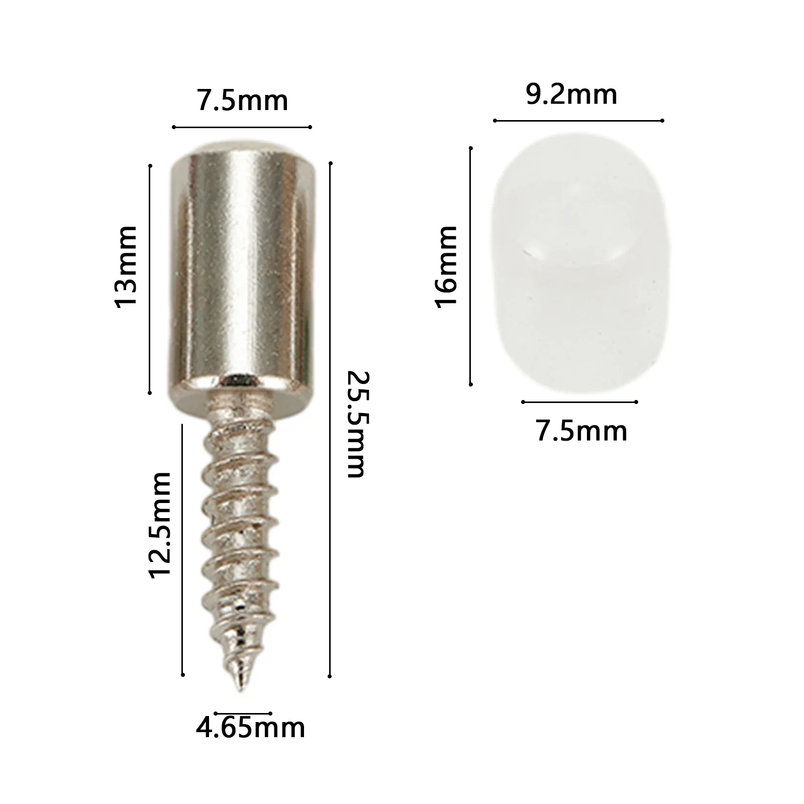 20pcs Self-Tapping Screws Cabinet Bracket Screw Partition Support Shelfs Laminate Support Nails Glass Nonslip Studs Pegs