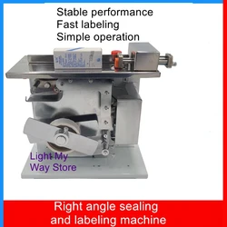 Semi-automatic sealing transparent self-adhesive 90 degree right angle corner automatic labeling machine