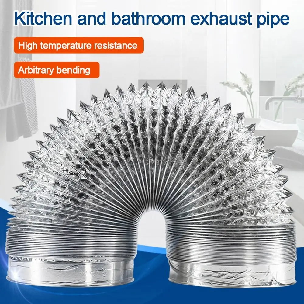 80-180 mm Ventilation Duct Scalable Insulated Dryer Vent Hose Flexible Aluminum Foil Exhaust Pipe Bathroom Kitchen System Vent