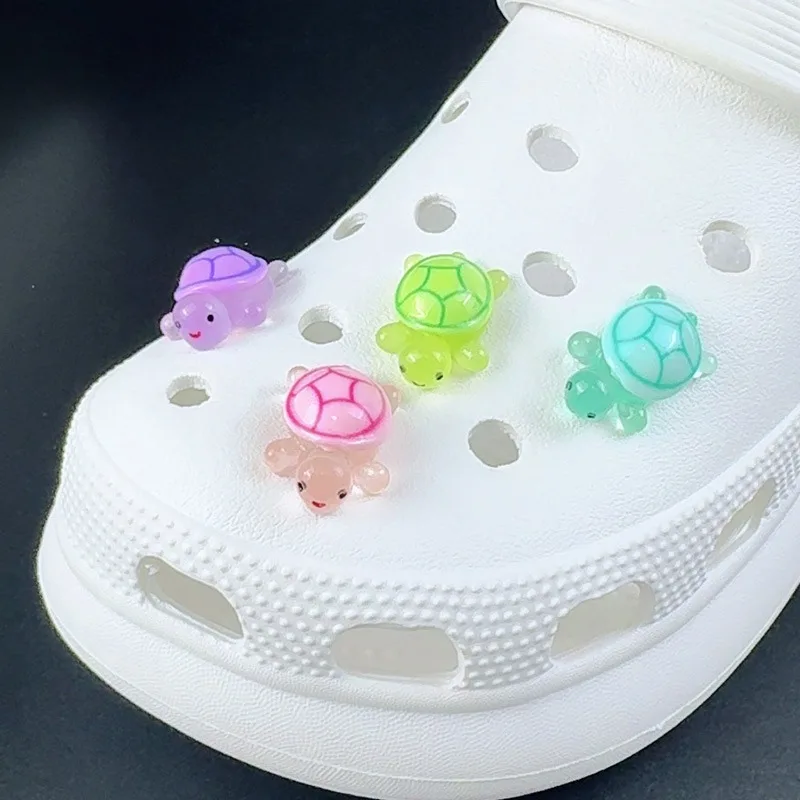 Fashion Shoe Charms Set Accessories Hole Shoe Buckle Cute Animal Luminous Little Turtle DIY for Bogg Bags Shoes Decorations