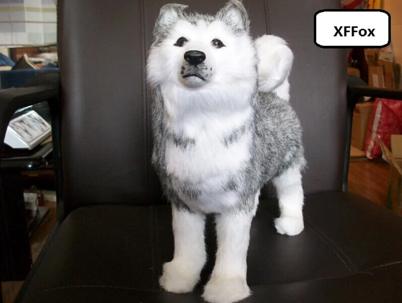 new real life standing dog model plastic&fur simulation husky dog gift about 30cm xf1572