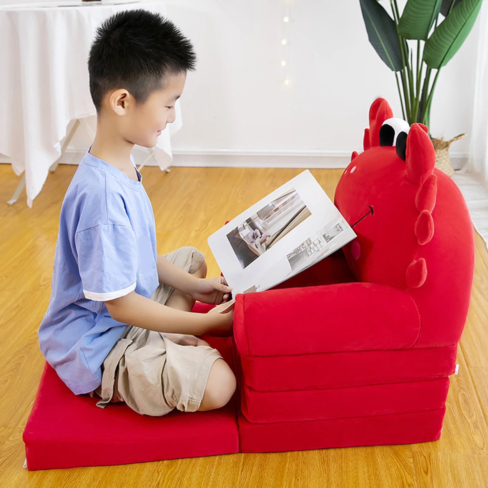 3/4 Layers of Folding Kids Sofa Lazy Sofa Softtoy Suitable for Children/Adults/Pets Cute Animal/ Cartoon Children Sofa Cover