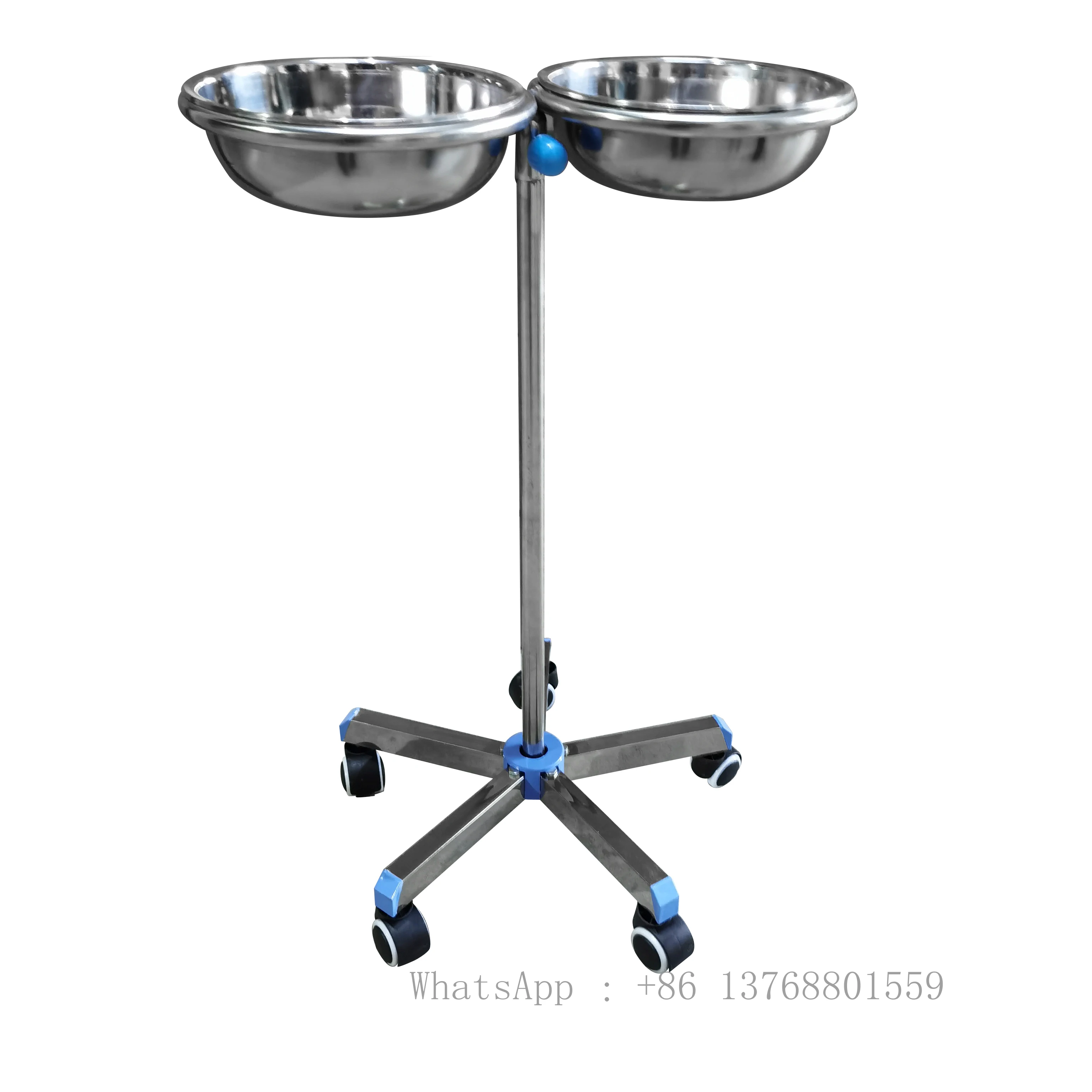 320x760- 260mm Customized Multi-Function Hospital Cart Mayo Table Stainless Steel Wash Basin