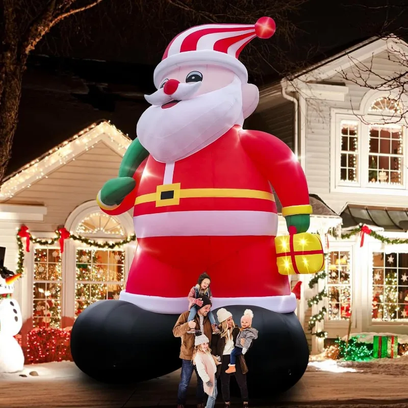 20FT Inflatable Santa Claus Outdoor with LED Lighted, G  Extra Large Christmas Inflatables Decorations Holiday Decor with Blower