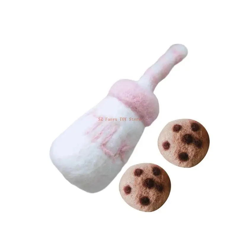 

96GC DIY детская шерстяная фетровая бутылочка для молока + украшения для печенья реквизит для фотосессии новорожденных для