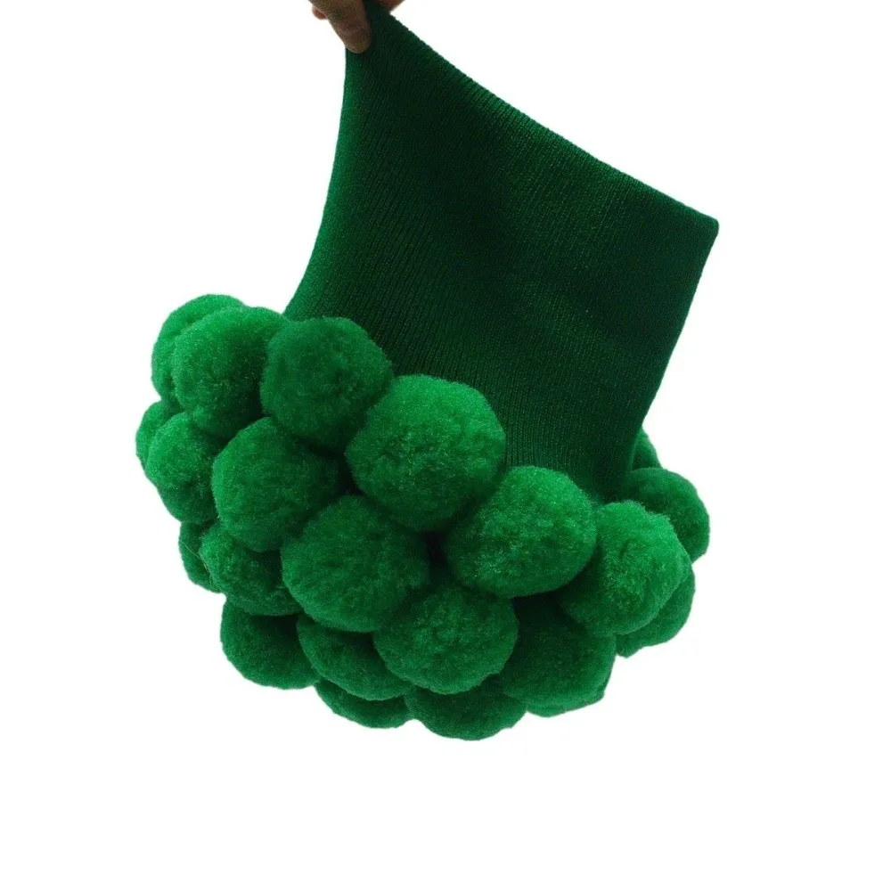 Knitted Broccoli Hat Brimless Pompom Decoration Vegetable Beanie Cap Breathable Warm Lining Novelty Headgear Cosplay Events