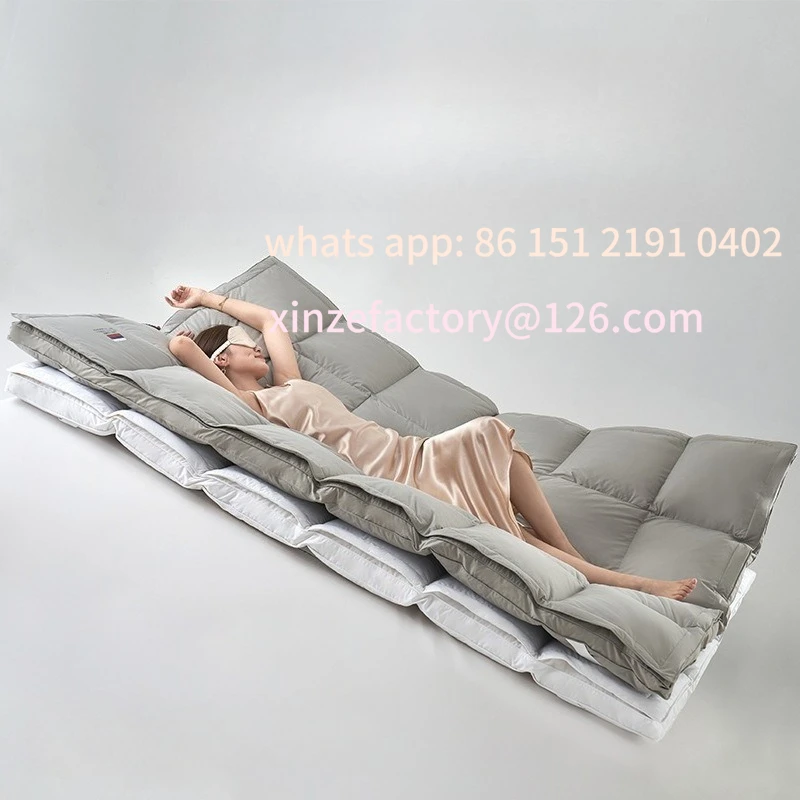 

Customizable Winter Down Mattress Thickened Goose Down Upholstered Double Mattress Folding Tatami