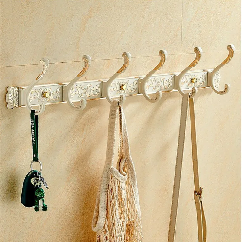 White Gold Carved Towel Hooks Wall Mounted Aluminum Robe Hooks,Brief Clothes Hook,Towel Holder,Bathroom hook