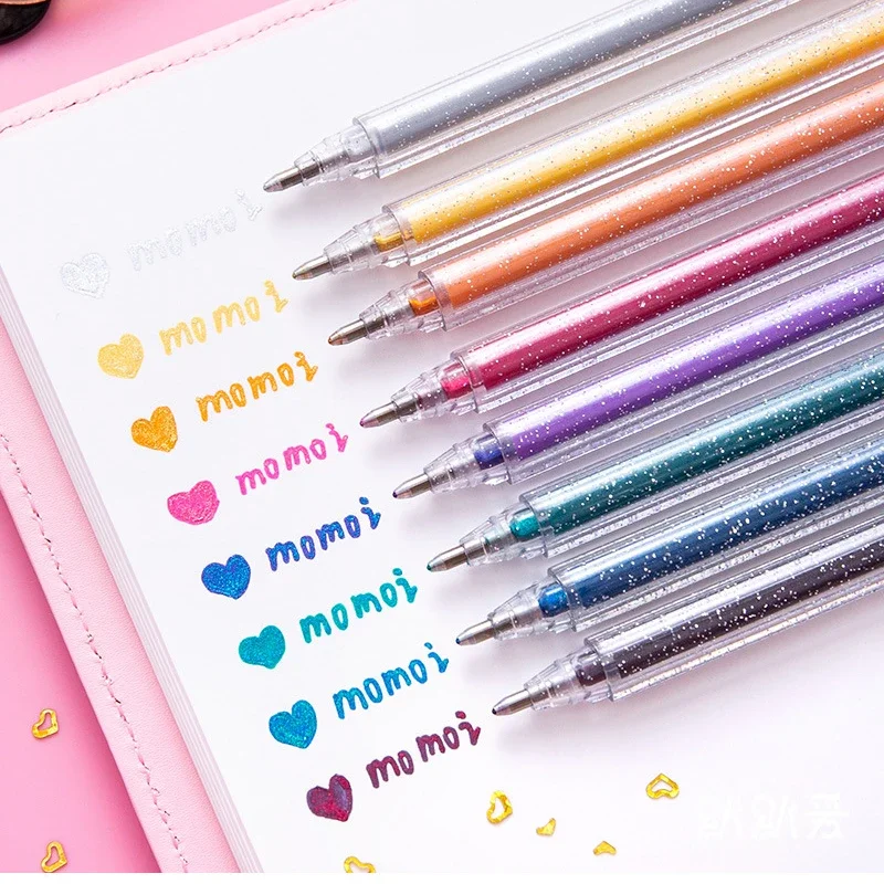 Glitter Pen Highlighter Color Changing Flash Marker Gel Pens Drawing Scrapbook Album Journal DIY Stationery School