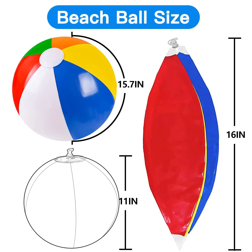 Rainbow Beach Balls With Air Pump Rainbow Inflatable Swimming Pool Water Games Toys for Kids Summer Beach Party Supplies Decor