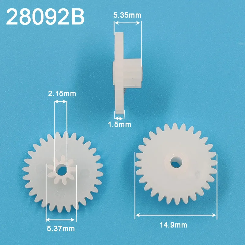 28092B 0.5M Plastic POM Gear Diameter 15mm 28 Teeth + 9 Teeth Two Layer Gear 2.15mm Hole DIY Toy Parts Accessories