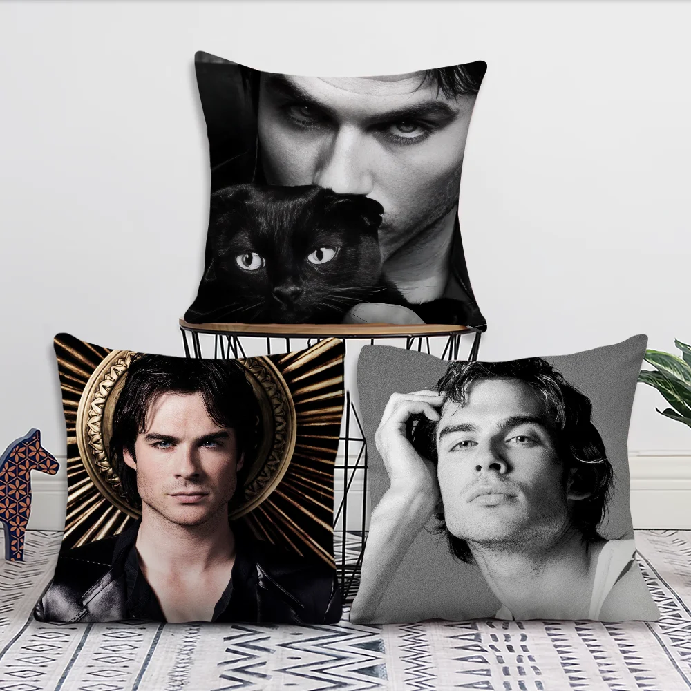 Ian Somerhalder The Vampire Diaries Cushion Cover Pillow Case Square Cushion Room Bedroom Headboard Living Backrest Nap Time