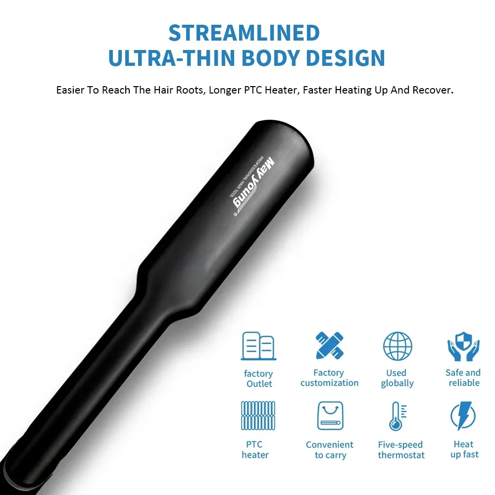 M524A Титановый утюжок с двойным напряжением и широким утюгом, профессиональные выпрямители для волос с регулируемой температурой, выпрямитель для волос для дома