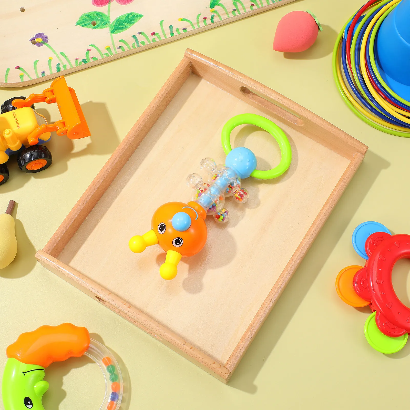 

Деревянный сервировочный поднос с овальными ручками, прочная конструкция, идеально подходит для подачи еды, закусок, поделок, хранения вещей