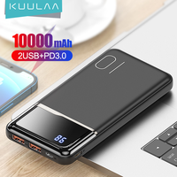 KUULAA 10000mAh Power Bank Portable Digital Display Fast Charging Power Bank USB External Battery Power Bank For iPhone 16 15 14