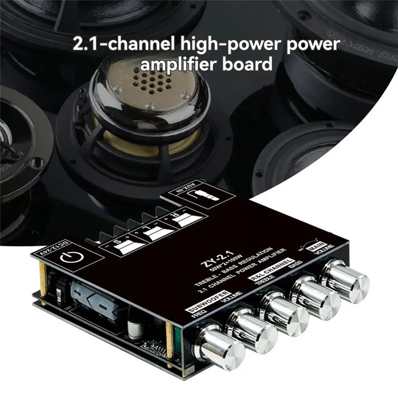 ABJF-2.1-канальный Bluetooth-совместимый модуль усилителя мощности звука BT 5,1 3,5 мм AUX 50 Втx2 + 100 Вт плата усилителя
