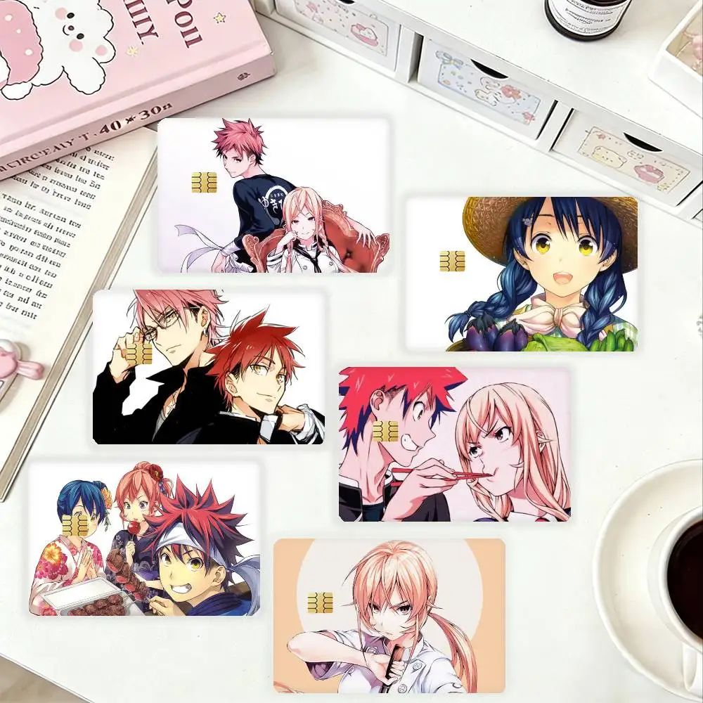 

F-Food Wars Shokugeki no Soma HD Waterproof Card Skins Protective Stickers for Credit Bank Game Cards