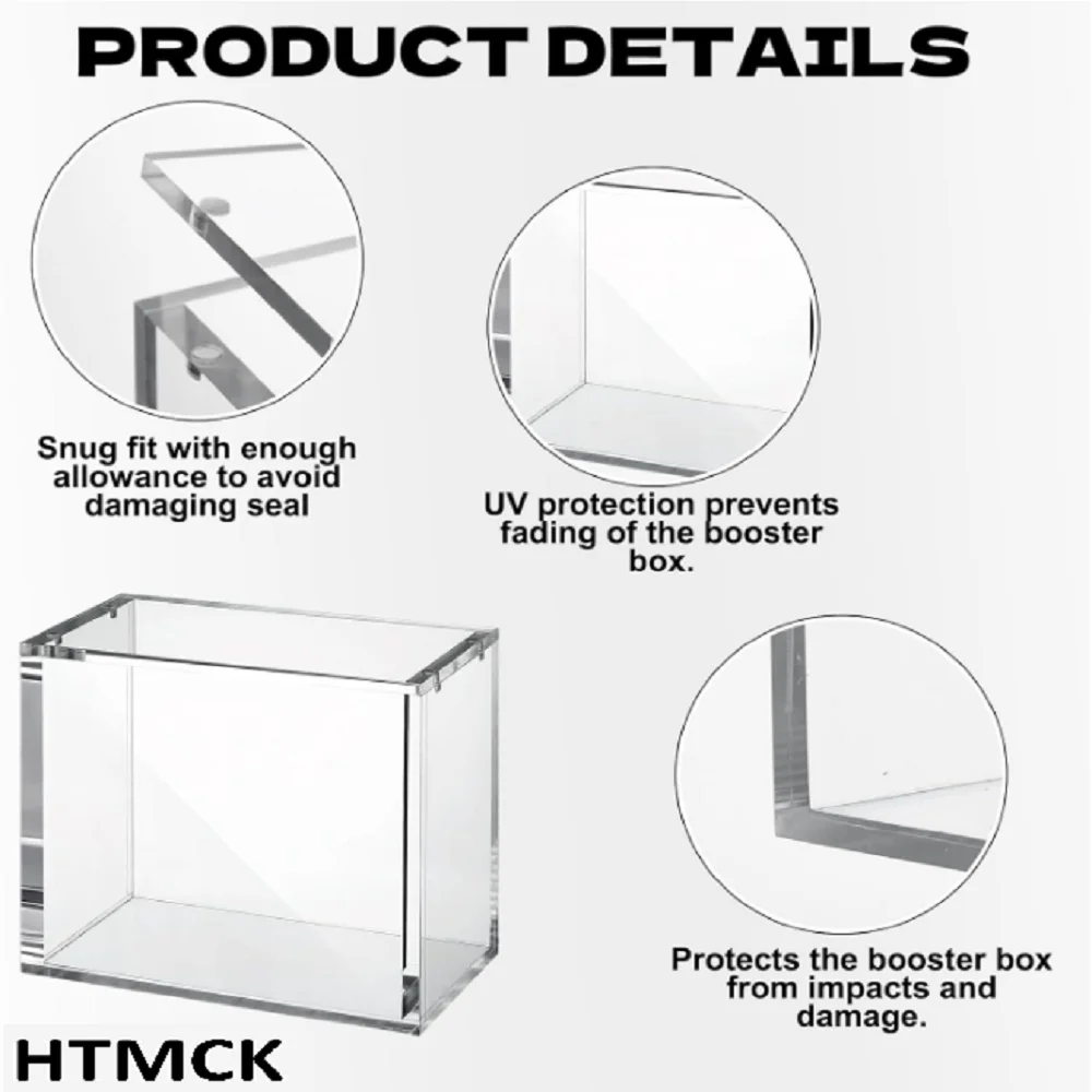 Clear 5mm Acrylic Magnetic Display Storage Case, Dustproof Protective Box for Japanese TCG Booster Box Collectible Card Display