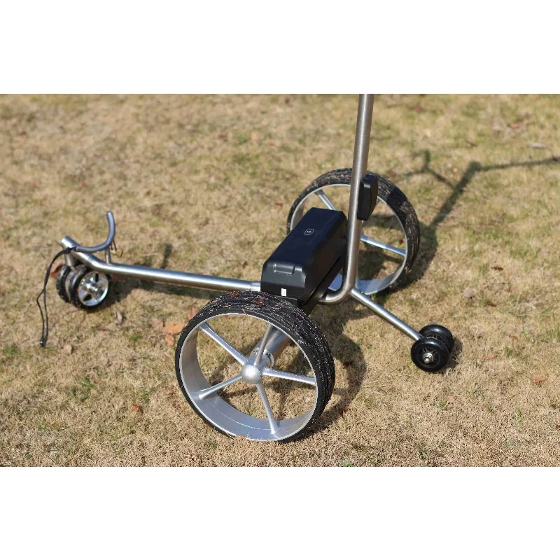 Lightweight Mini Folding Electric Trolley Stainless Steel Automatic Follow Golf Scooter Bag Trolley Lithium Battery Remote