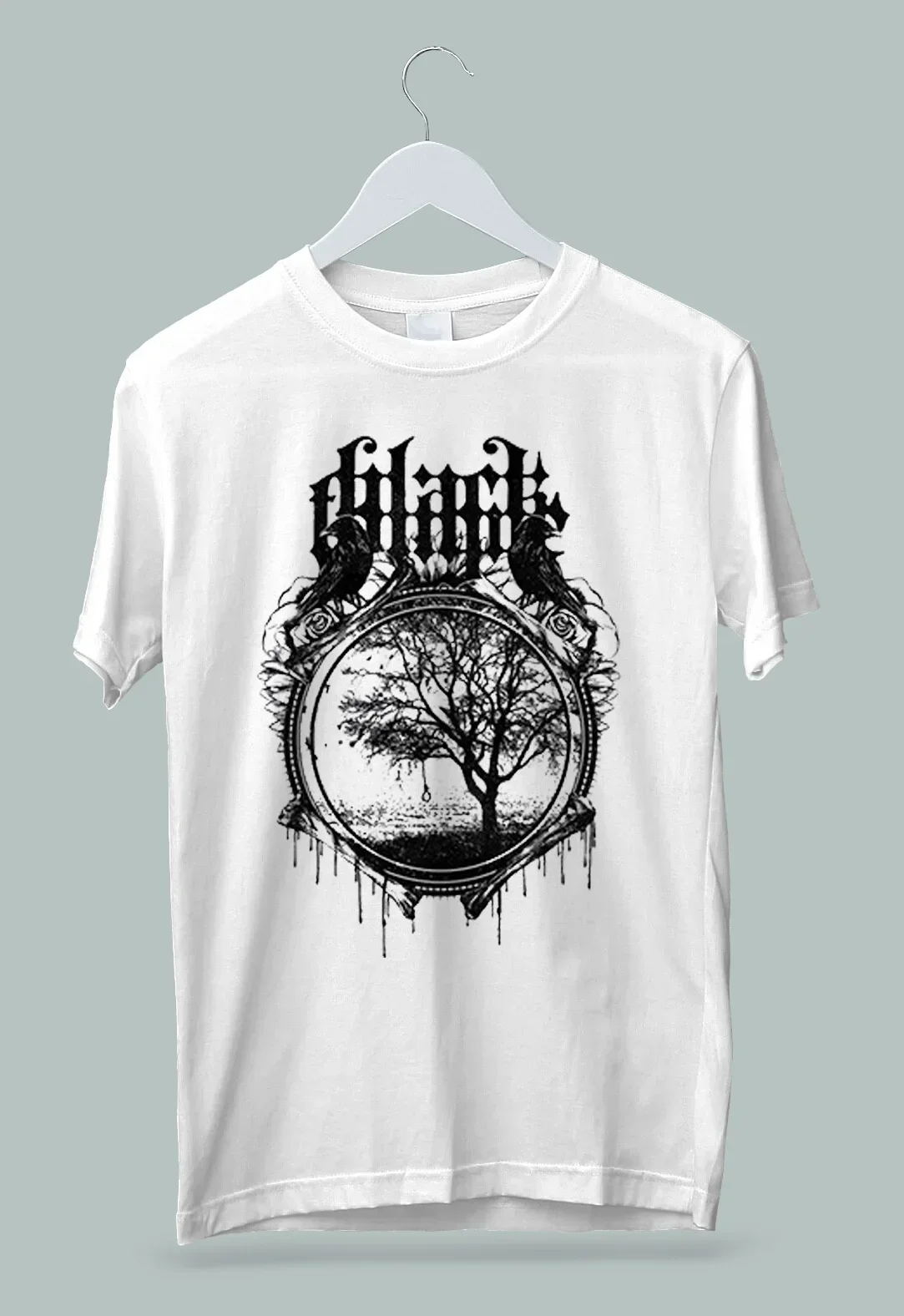 Black Tongue British Deathcore Downtempo Band Crow T Shirt M 2XL long or short sleeves