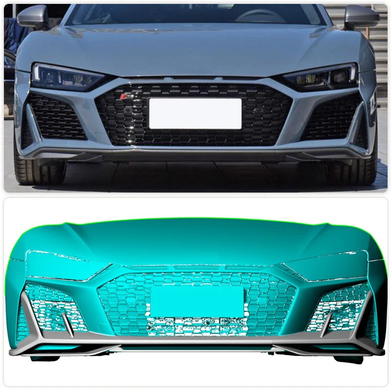 Car Front Bumper Lip Spoiler Splitter Dry Carbon For Audi R8 Coupe Convertible 2-Door 2022 2023 Front Lip Chin Apron Protector