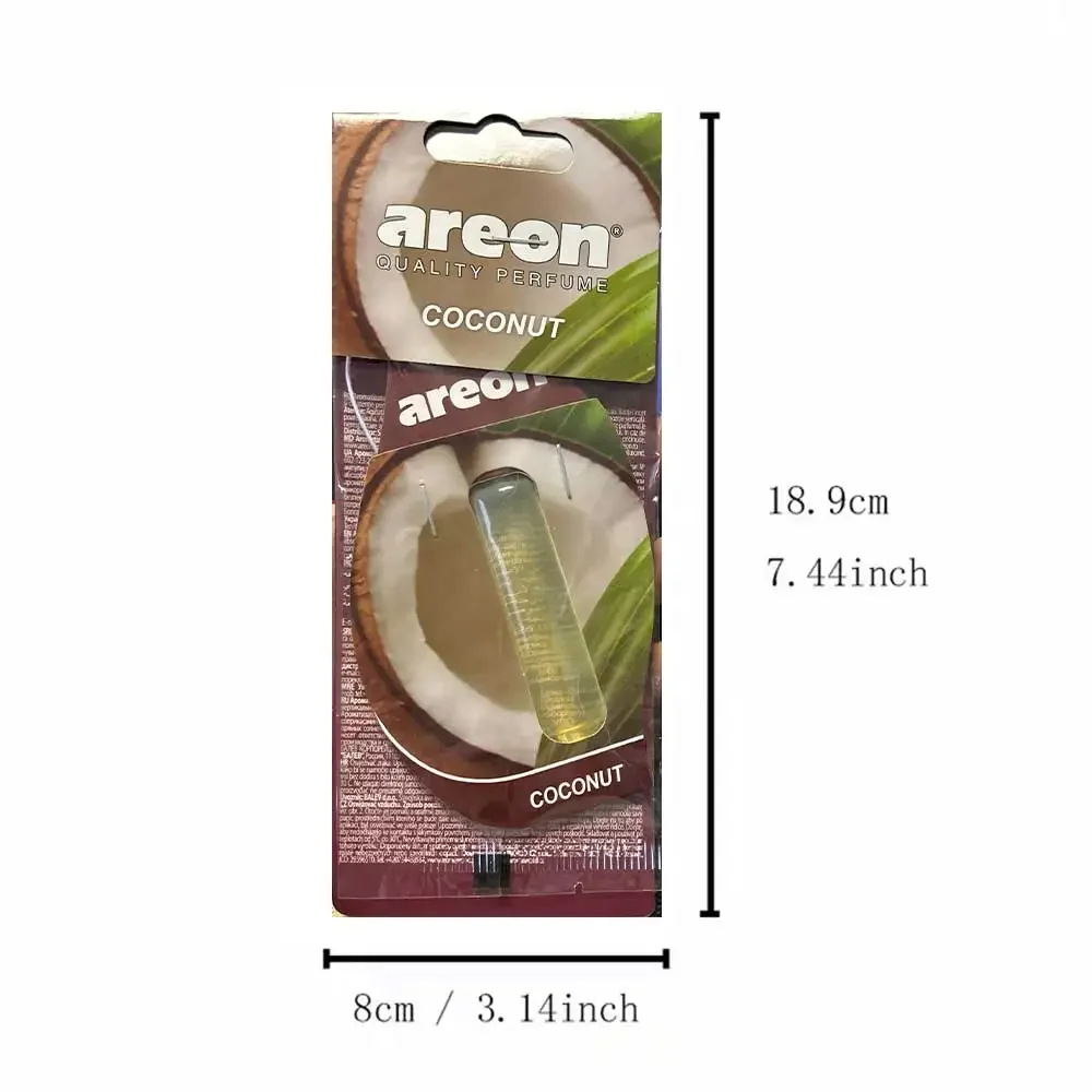 Coconut Car Aromatherapy Card - Dropper Liquid Fragrance Paper, Lasting Sweet Tropical Aroma