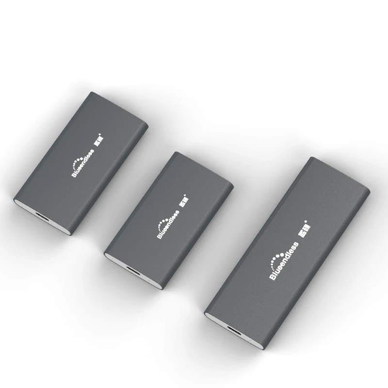 Blueendless NVME/SATA M.2 SSD กรณี Type-C ความเร็วสูง Hard Drive Enclosure การกระจายความร้อนสีดำอลูมิเนียม SSD