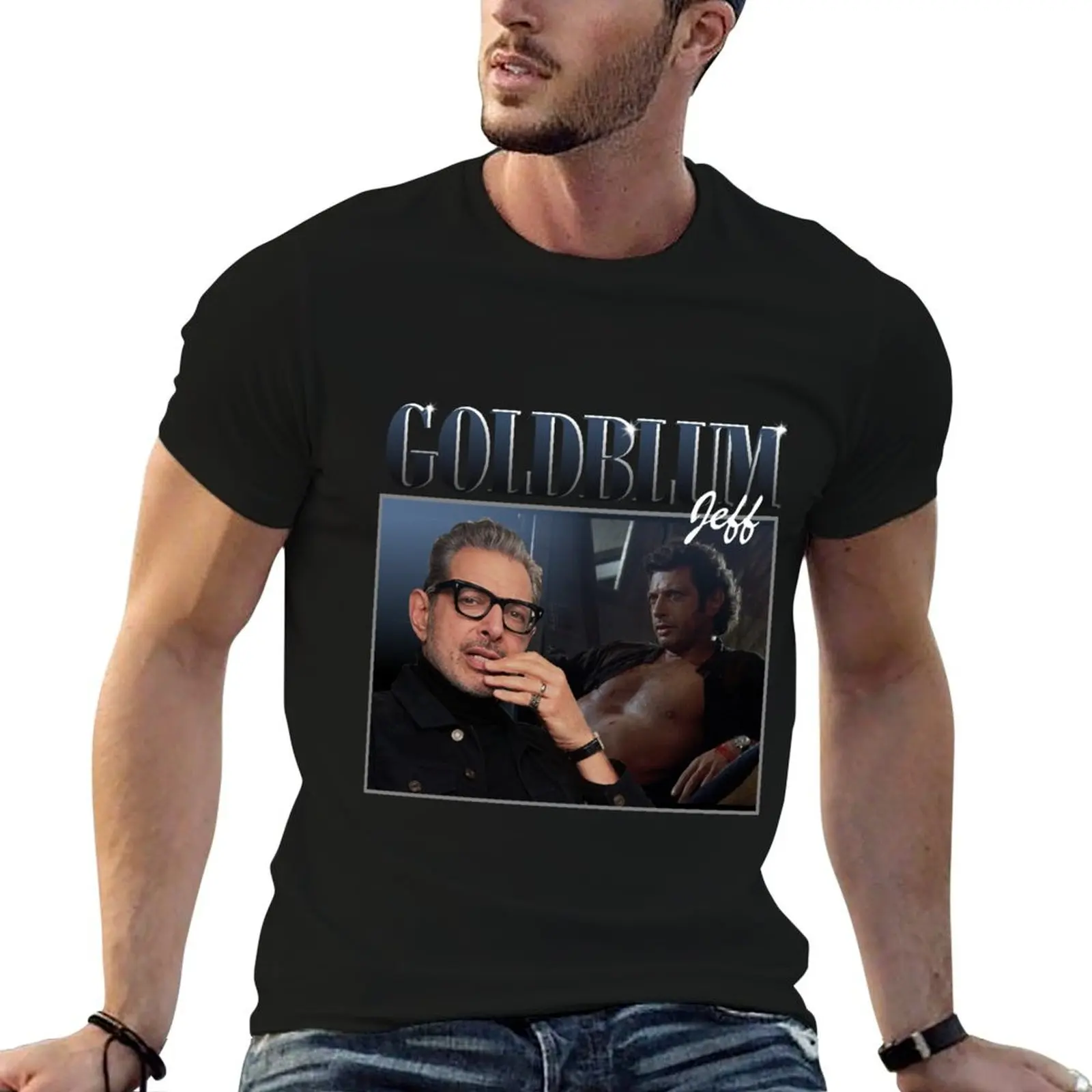 Jeff Goldblum T-Shirt mit modischem Aufdruck, lässig, kurzärmelig