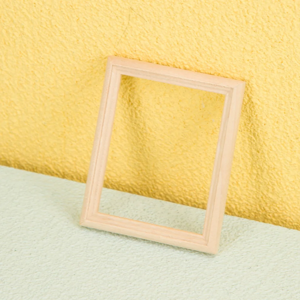 

6Pcs Mini Wooden Photo Frames Tiny Picture Frames for Dollhouse Decoration Craft Supplies House Photo Frame