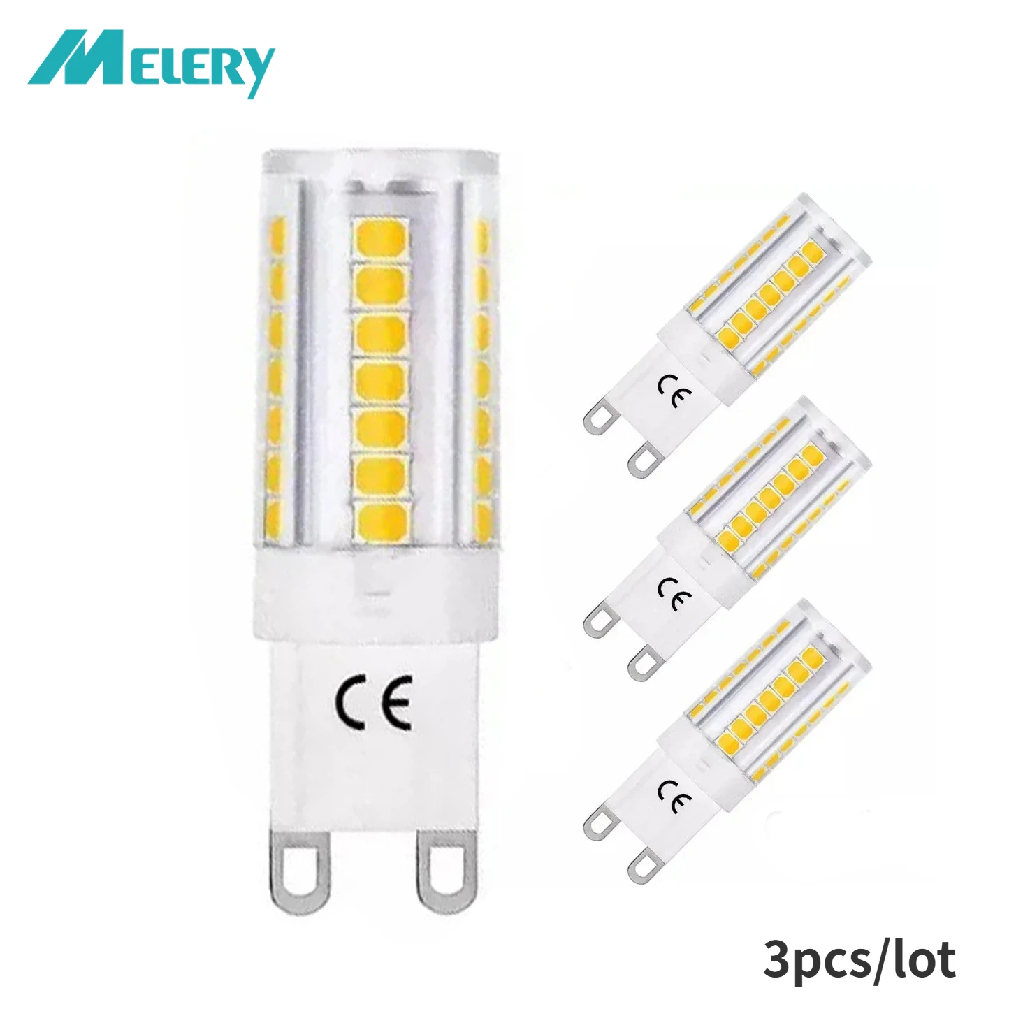 Melery G9 LED Light Bulb 5W Lamp 40W Halogen Bulbs Warm/Cold White 400lm Energy Saving 360 Degree Beam Angle Lightbulb 3Pack