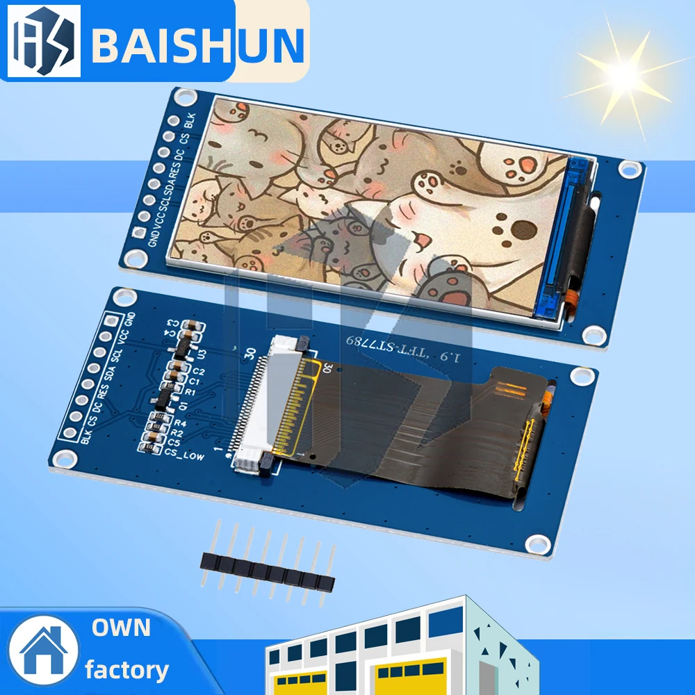 

New 1.9 inch IPS full angle TFT display screen LCD screen color display module SPI serial port high-definition 170x320