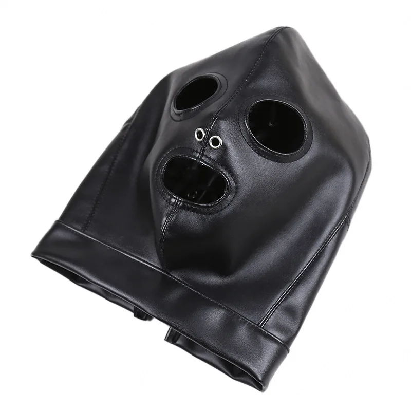 Role Play Mask Cosplay Bondage Sexy Leather Ventilate Baring Mouth Eye Mask Hood Cosplay Animation Unisex Party Stage Props