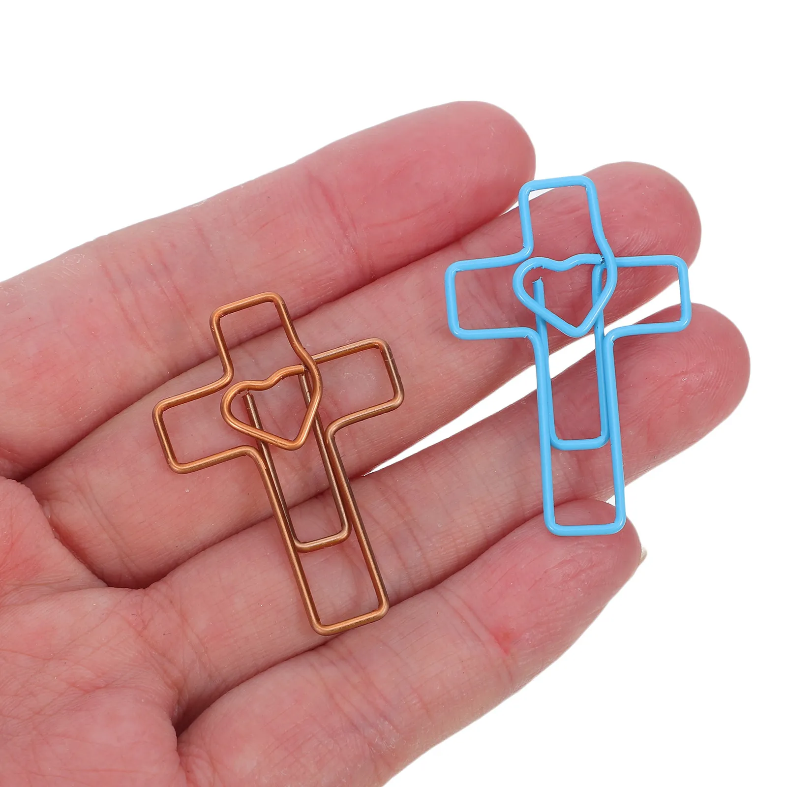 

120 шт. скрепок-сердечек и скрепок-крестиков для книг, блокнотов, Библии, принадлежностей для ведения дневников, подарков на День святого Валентина