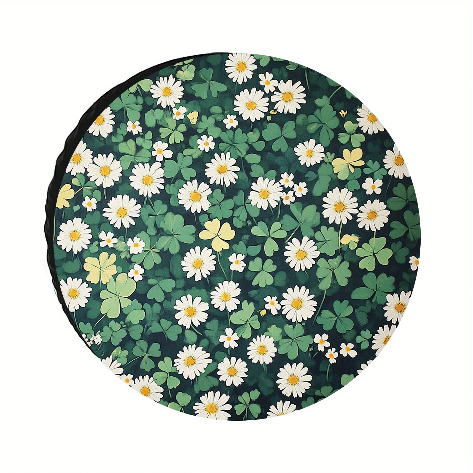 Daisy Clover Print Tire Cover Durable Polyester Spare Wheel Protector for RV SUV Outdoor