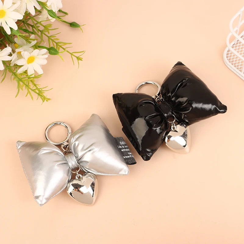 Handmade Bowknot Keychain Cotton Butterfly Heart Bow Shaped Keyring Women Bag Accessory Fashionable Phone Charm Ornament