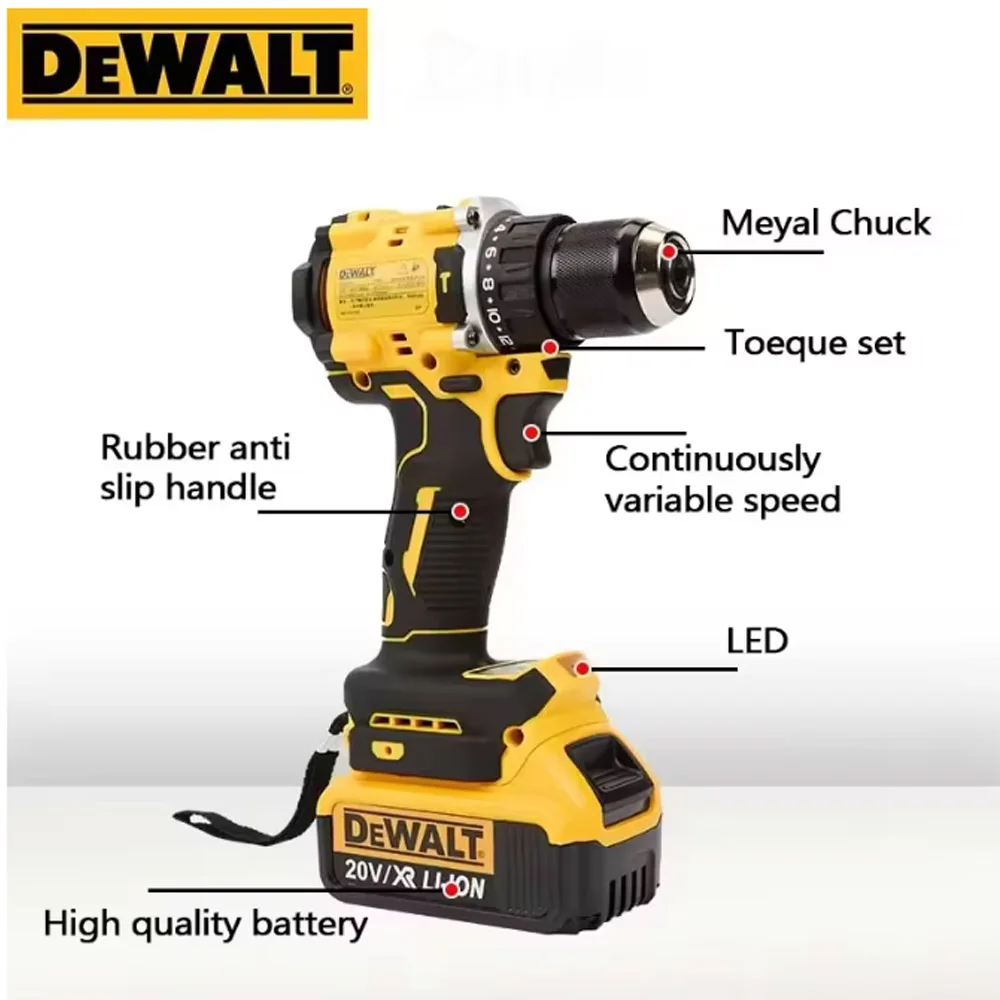 

"2025 New!" Dewalt 20V DCD805 Cordless brushless impact Drill 2300RPM Wrench/Drive kit Tool Rechargeable power tool