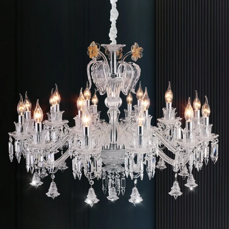 French American Retro Led Crystal Chandelier Home Decoration Living Room Bedroom Palace Style Villa Restaurant Hotel Lighting