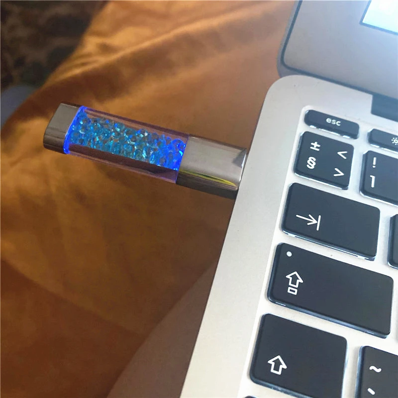 عالية السرعة كريستال بلو راي القلم محرك 64GB سعة كبيرة مقاوم للماء معدن USB فلاش حملة 128gb 32gb 16gb مناسبة للكمبيوتر