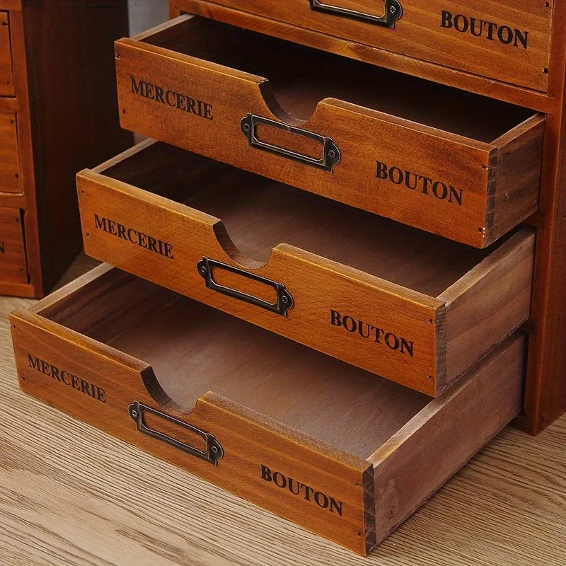 File Holder 4-Drawer, Wooden Desk Drawer Unit Desktop File Storage Box, Organizer for Home Office Literature