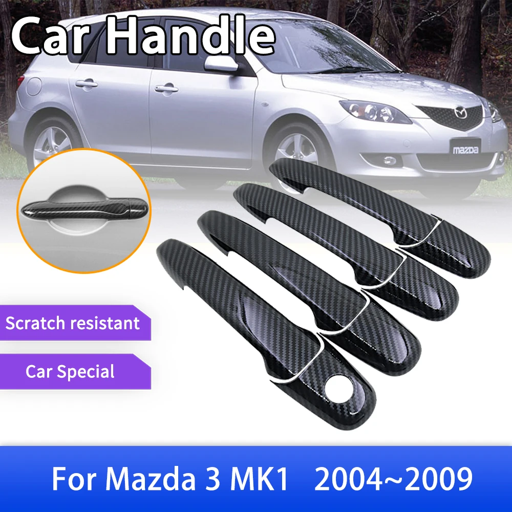 

Carbon Fiber Door Handle Cover Trim Stickers for Mazda 3 MK1 BK 2004 2005 2006 2007 2008 2009 Car Styling Decoration Accessories