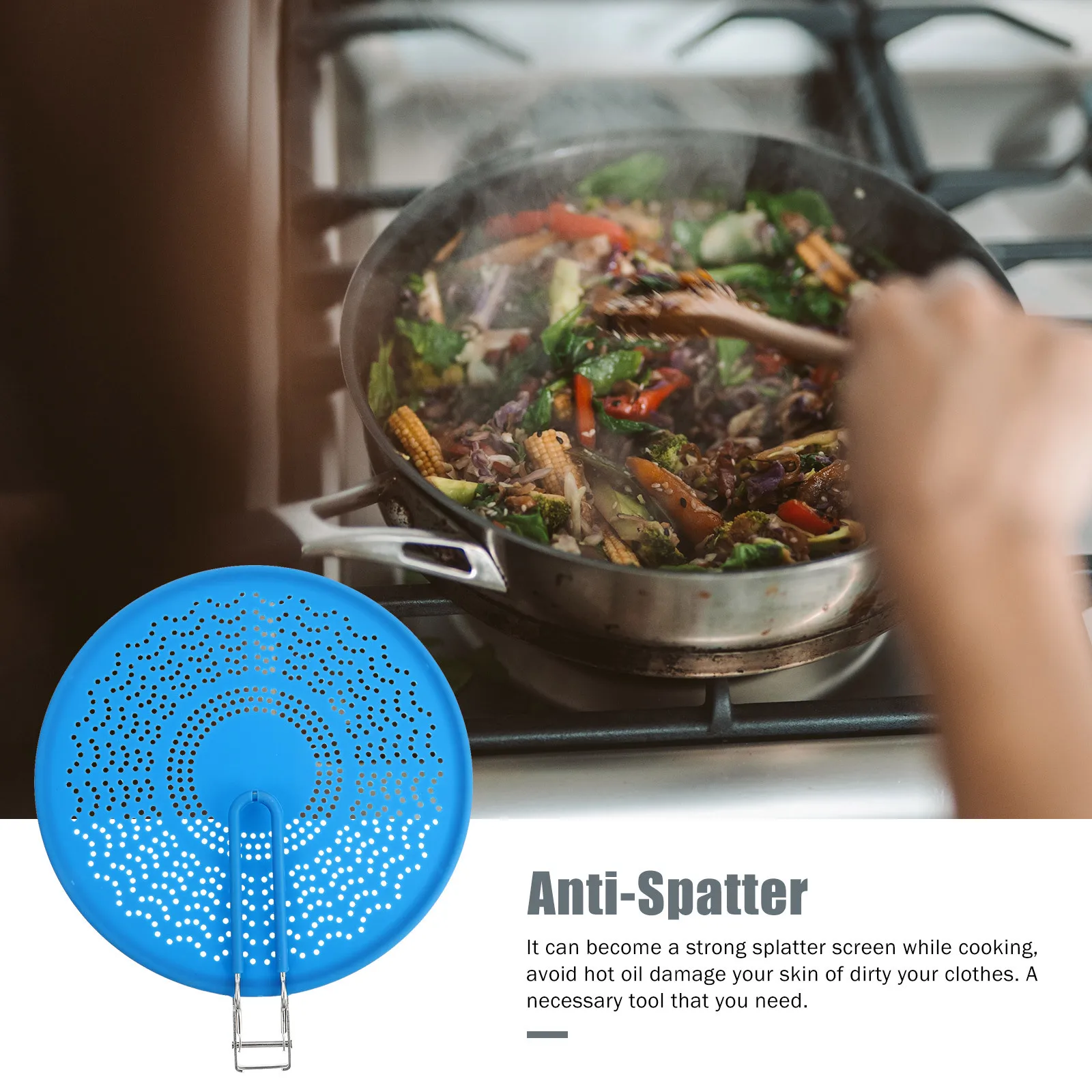 

Silicone Pan Cover Heat Resistant Oil Strainer Easy to Use and Clean Splatter Shield for Daily Cooking Oil Splatter Guard