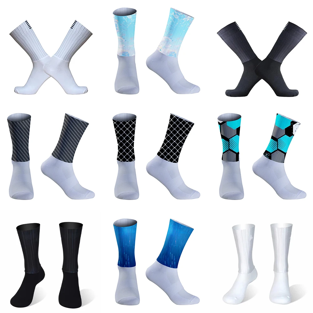 

Профессиональные велосипедные носки, бесшовные Нескользящие аэродинамические носки для езды на дороге, новинка 2024, летние велосипедные носки