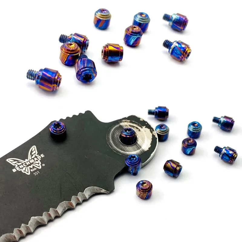 

Thumb Stud Set Custom Titanium Damascus For Benchmade Bugout 551 Knife