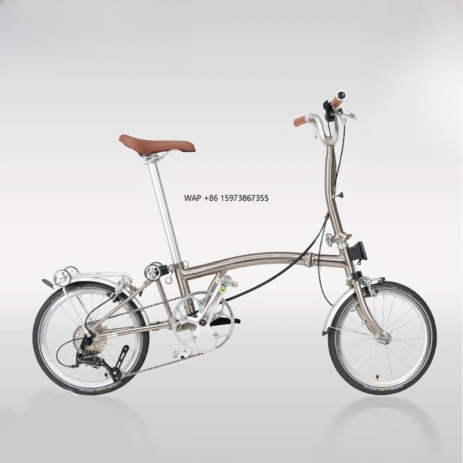 

16 Inch Bicycle 9-speed Folding Bike Chrome-molybdenum Steel Tri Fold Frame 53T CNC Crankset MINI Folding City Bicycle
