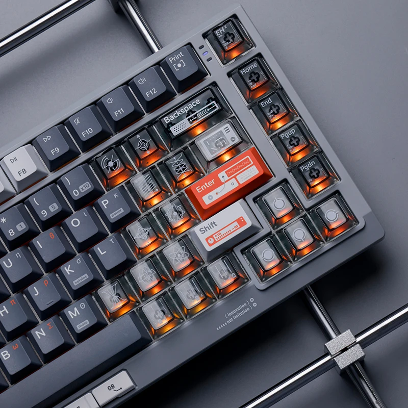 NuPhy-Capuchons de clavier PC Crystal Continent, aucun profil, compatibilité Field, Halo, Gem Series