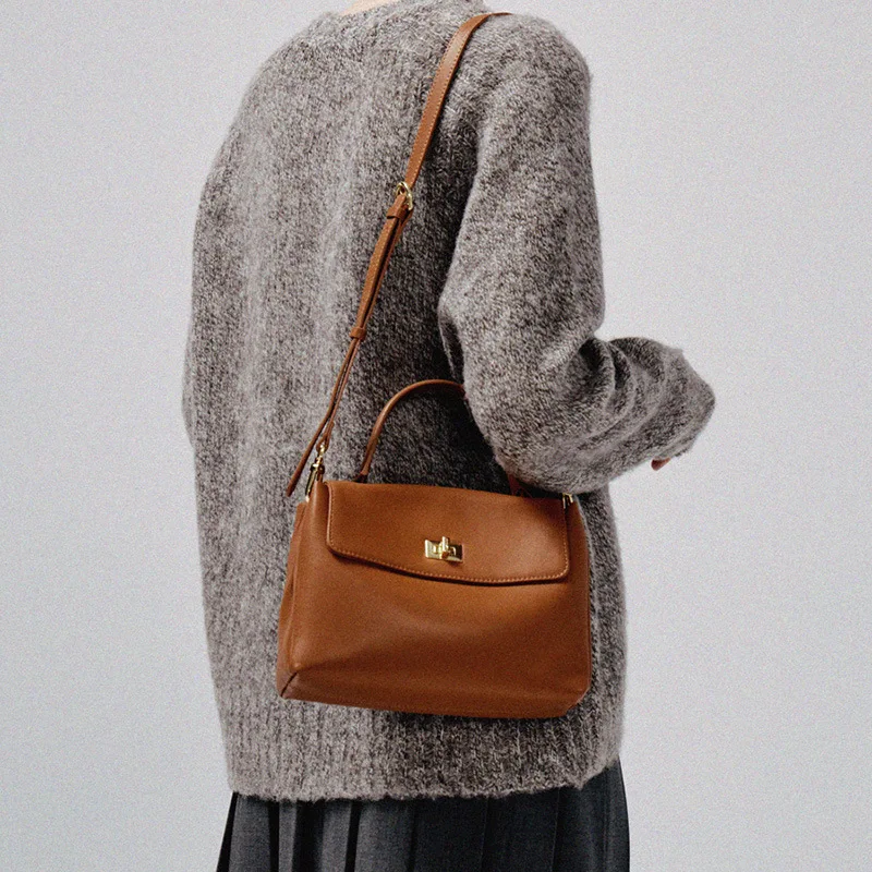 Spring Summer Soft Cow Women Famous Brands Leather Bags Handbags Bag Handheld One Shoulder Women\'s Bag Off White