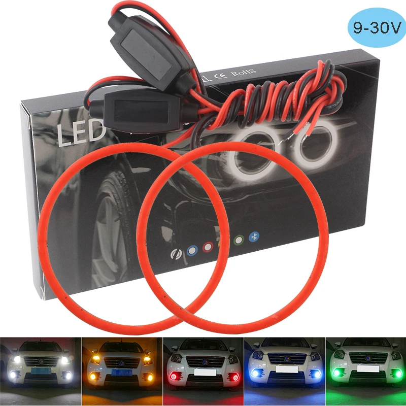 

2PCS Halo Ring COB Angel Eyes Halo Rings Cars Day Width Turn Signal Driving Light 12V 24V Car LED Headlight Angel Eyes Fog Lamp